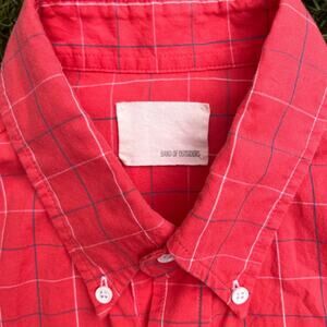 Band of Outsiders Y2K Preppy WindowPane Hipster Twee Slim Button Down Shirt 1/S